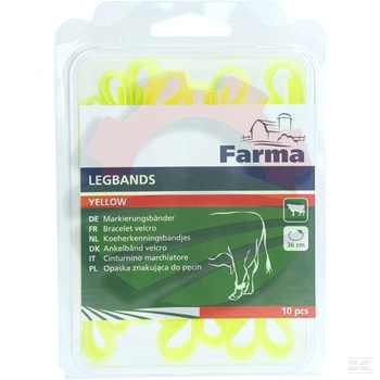 Opaska na rzep żółta, 36 cm 10 szt.