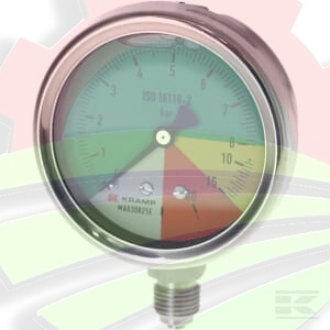 Manometr Ø 63 mm 0-8-15-25 bar przyłącze dolne 1/4" ET