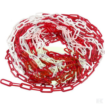 Łańcuch z tworzywa sztucznego, czerwono-biały, 6 mm