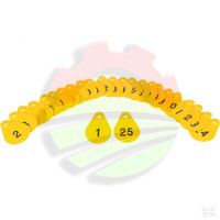 Cyfra identyfikacyjna łezka, żółta nr. 1-25